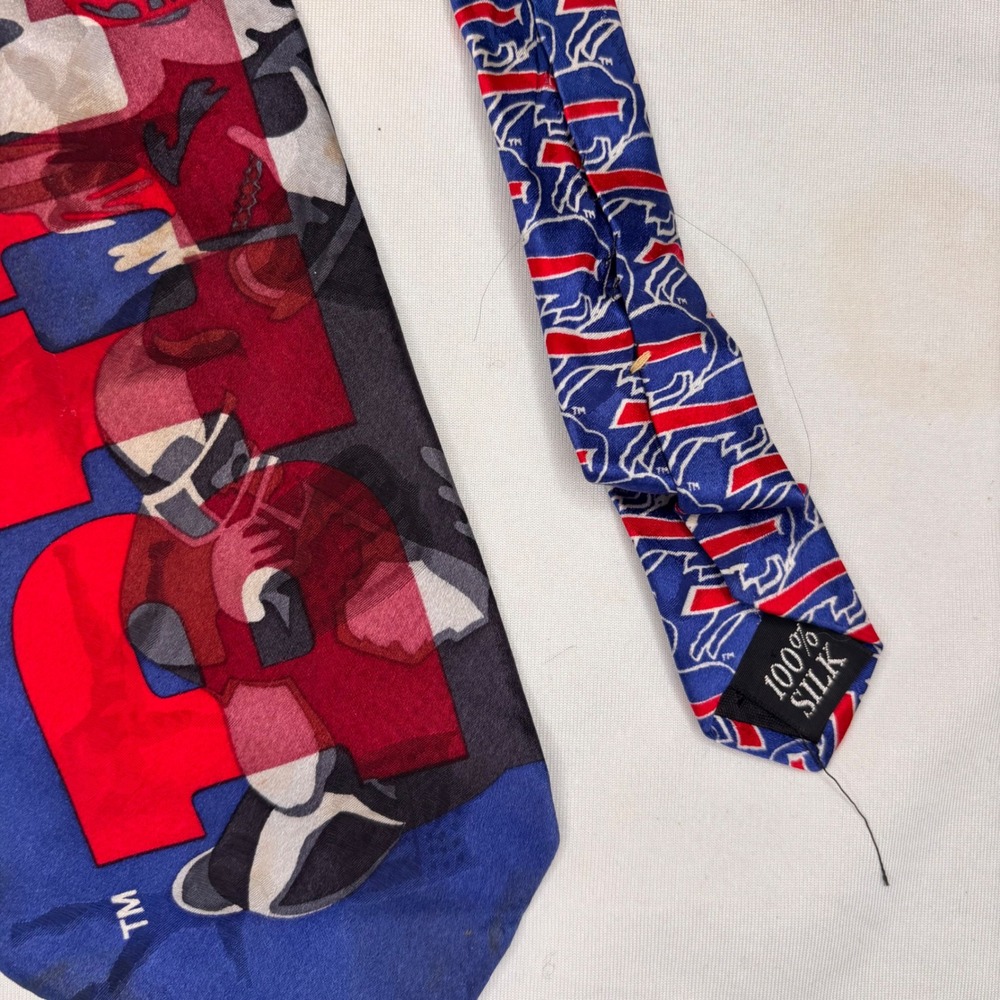Vintage Buffalo Bills Red Blue Tie Football